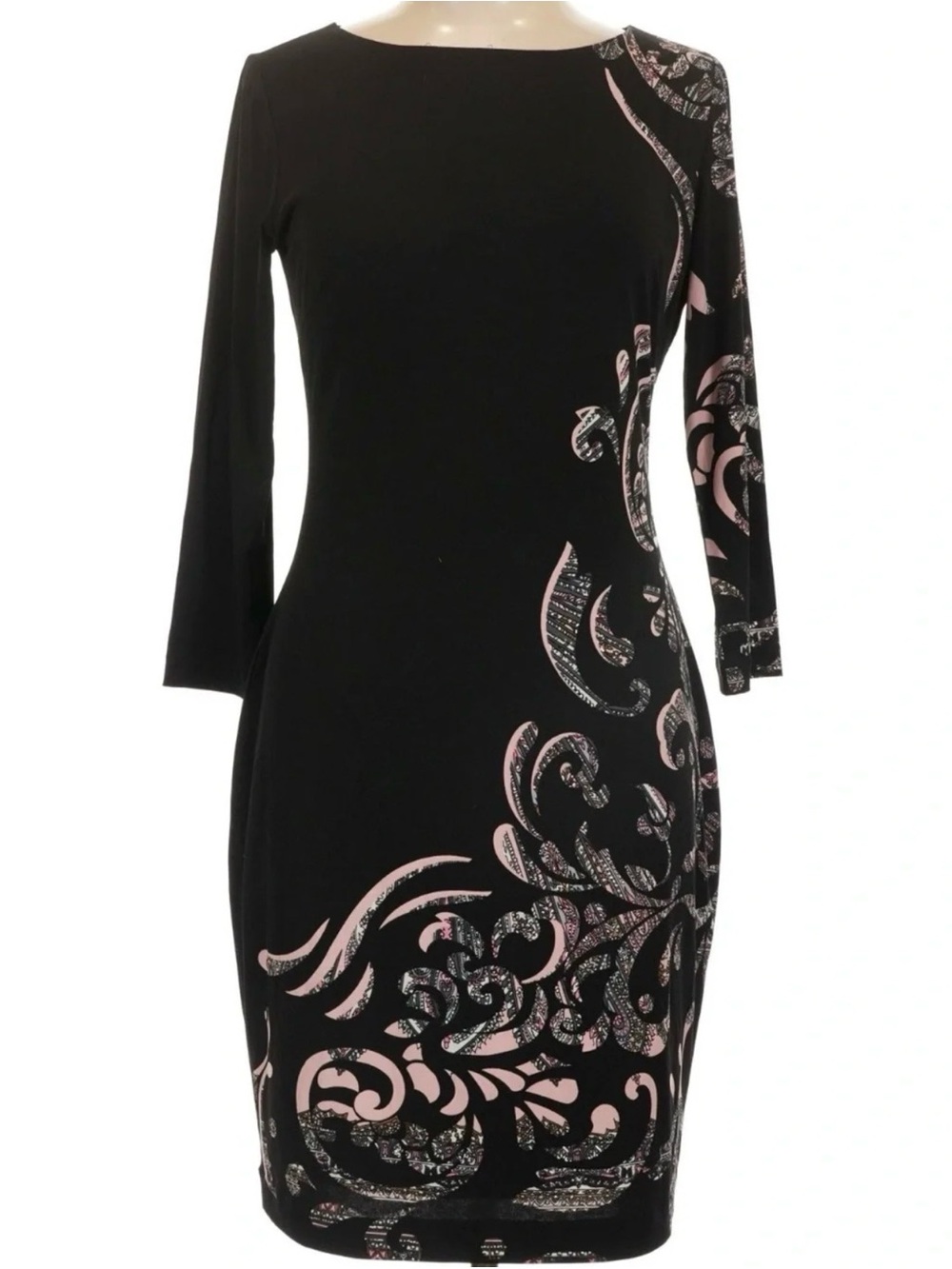 Cache Vintage Y2K Midi Dress Size 10 Form Fitting Evening Party Event